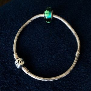 Pandora Silver Barrel Clasp Bracelet w/ Spacer
